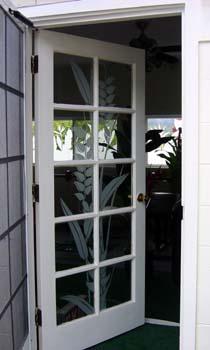 Heliconia on French Door