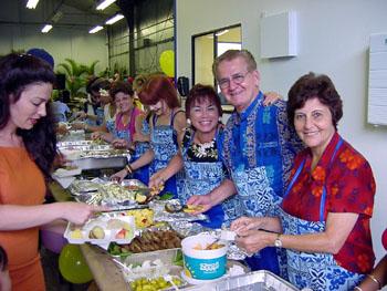 The Luau buffet line