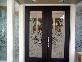 Monstera Floral Entry Doors